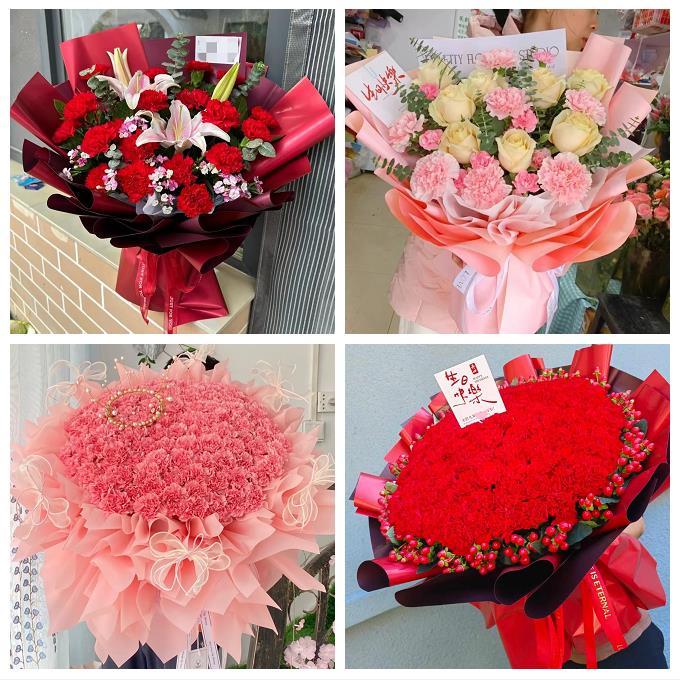 北京石景山区广宁五里坨鲁谷同城鲜花店配送教师节康乃馨百合花束