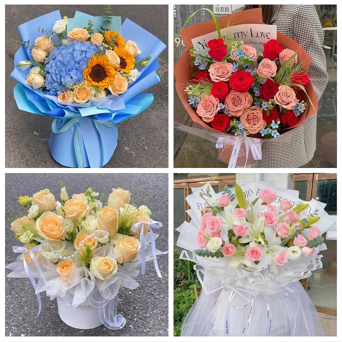 鞍山市铁东铁西立山区千山区同城鲜花店玫瑰混搭花束配送领导女友