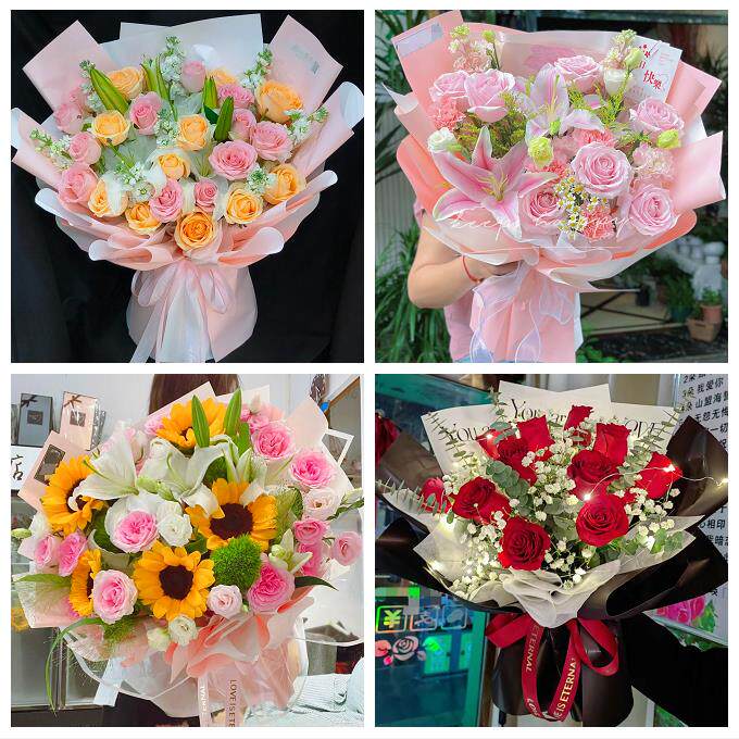 向日葵玫瑰混搭花束送朋友重庆市潼南荣昌区梁平城口县同城鲜花店