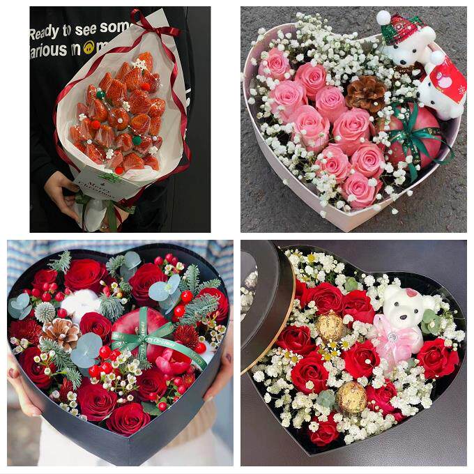 送咸宁市崇阳县通山县赤壁市同城鲜花店平安夜玫瑰礼盒送女友老婆