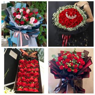陕西汉中市汉台区南郑区城固县同城鲜花店送11朵33枝玫瑰表白女友