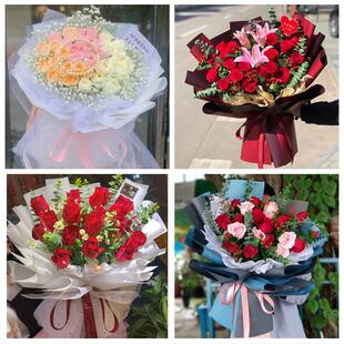 云南省德宏州盈江县陇川县附近同城鲜花店送11朵33枝玫瑰表白女友
