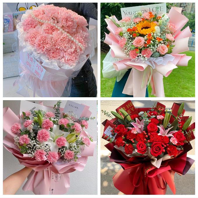江门市蓬江江海新会区台山市同城鲜花店配送教师节康乃馨百合花束