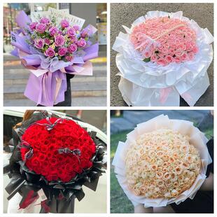 湖南益阳市桃江县安化县沅江市同城鲜花店送11朵33枝玫瑰表白女友