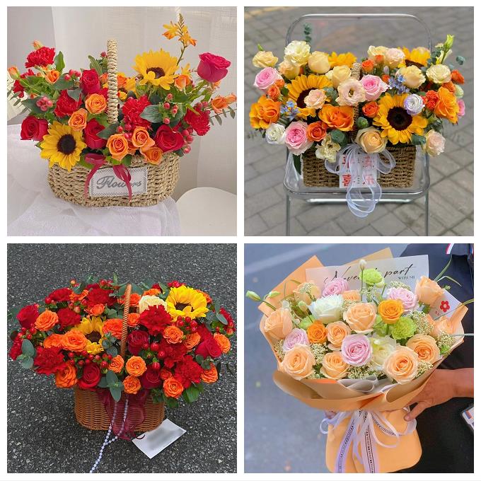 送昆明市宜良县石林县嵩明县同城鲜花店玫瑰混搭花束配送领导女友