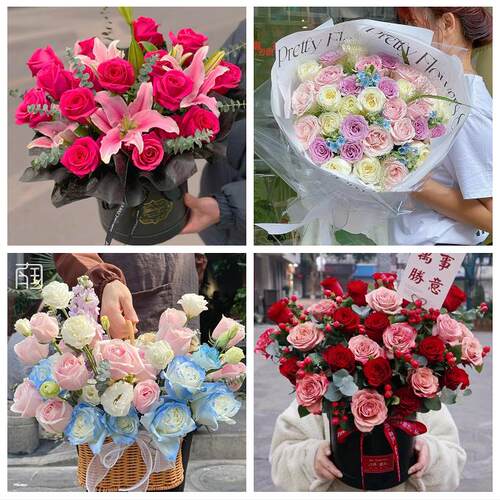 呼和浩特新城区回民区玉泉区同城鲜花店玫瑰向日葵绣球送朋友生日