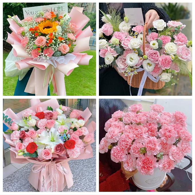 送绥化市庆安县明水县绥棱县同城鲜花店配送教师节康乃馨百合花束