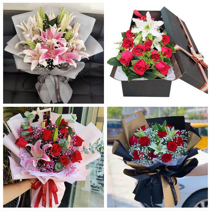 四川自贡市沿滩区荣县富顺县同城鲜花店订玫瑰百合送女友老婆生日