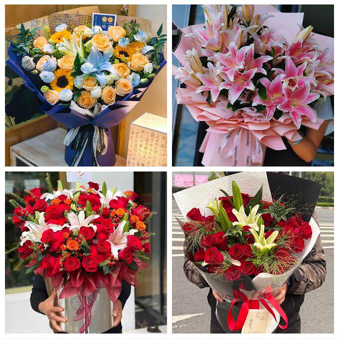 山西临汾襄汾洪洞县古县安泽县同城鲜花店送玫瑰百合花束老婆生日