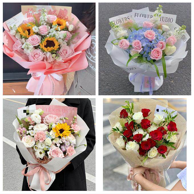 向日葵玫瑰混搭花束送朋友郑州市荥阳新密市新郑登封市同城鲜花店