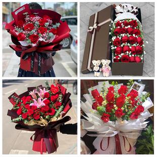 二连浩特锡林浩特市多伦县附近同城鲜花店送11朵33枝玫瑰表白女友