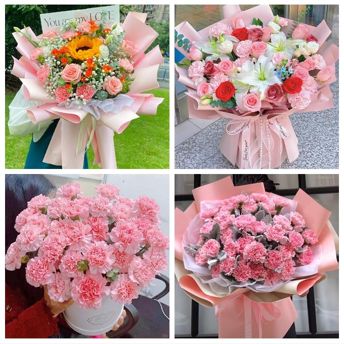 送绥化市安达市肇东市海伦市同城鲜花店配送教师节康乃馨百合花束