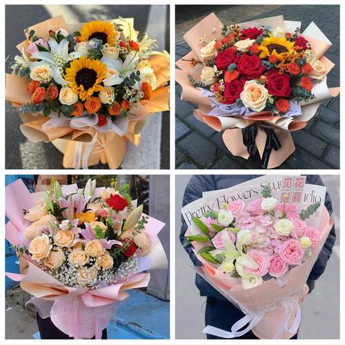 贵港港北港南覃塘区平南桂平同城鲜花店玫瑰向日葵绣球送朋友生日
