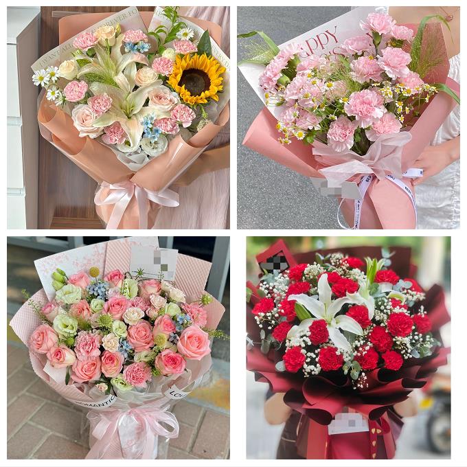 北京大兴区亦庄黄村旧宫瀛海同城花店康乃馨百合鲜花束送长辈生日