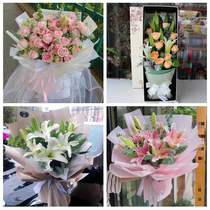 海口市秀英龙华琼山区美兰区同城鲜花店送闺蜜女朋友百合玫瑰花束