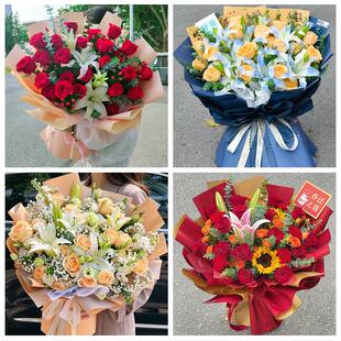 运城市平陆芮城县永济河津市同城鲜花店玫瑰百合花束送老婆女朋友
