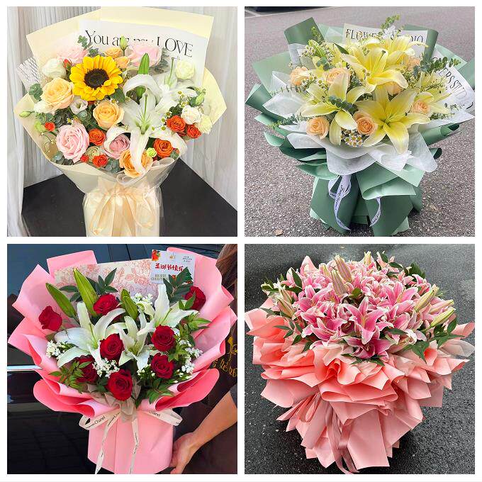 宁夏中卫市沙坡头区中宁海原县同城鲜花店送玫瑰百合花束老婆生日