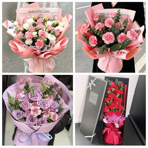 亳州市谯城区涡阳蒙城利辛县同城鲜花店配送母亲节康乃馨百合花束