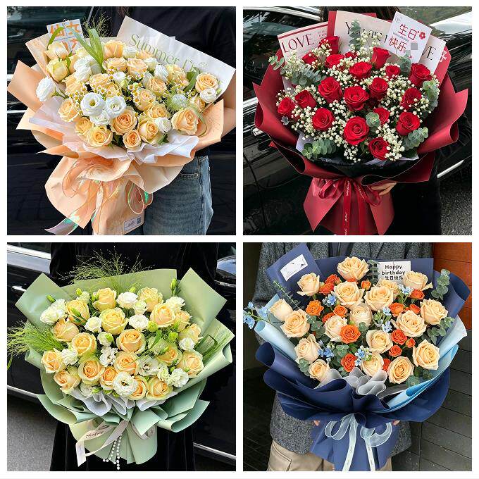 520玫瑰花束礼盒送女友海南海口市秀英龙华琼山美兰区同城鲜花店