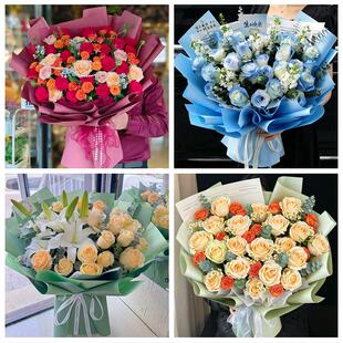 湘西州吉首市泸溪凤凰花垣县同城鲜花店送男士朋友向日葵玫瑰花束