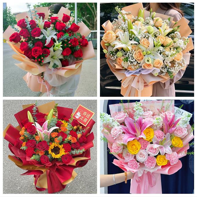 临汾市洪洞县古县安泽浮山县同城鲜花店玫瑰百合花束送老婆女朋友