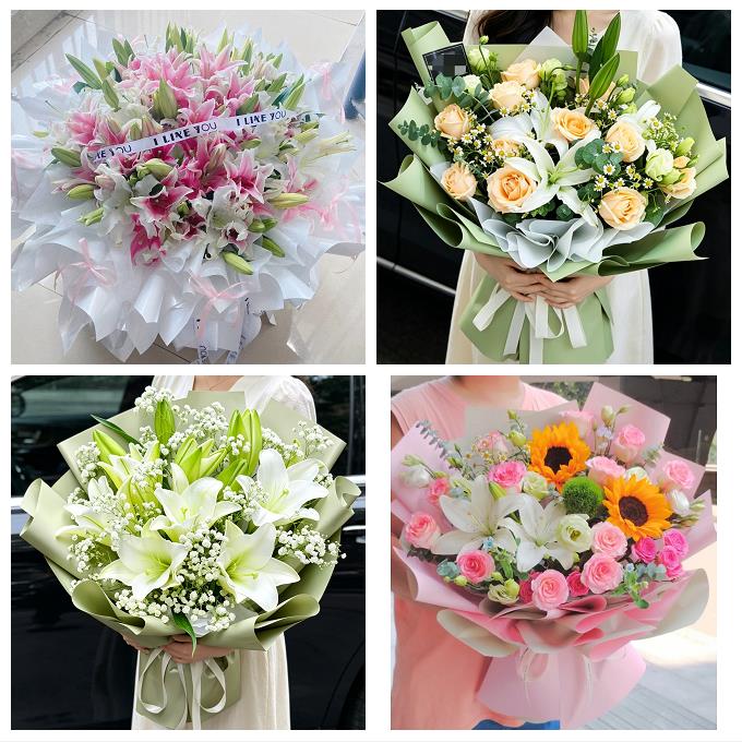 衡阳市珠晖雁峰区石鼓蒸湘区同城鲜花店玫瑰百合花束送老婆女朋友 - 实物图