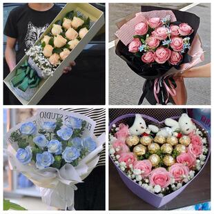 黑龙江牡丹江市宁安穆棱东宁市鲜花店同城配送女朋友情人节红玫瑰