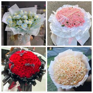 山东滨州市无棣县博兴县邹平市同城鲜花店送11朵33枝玫瑰表白女友