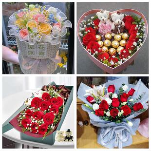天津市河西区友谊路天塔尖山街同城鲜花店送11朵33枝玫瑰表白女友