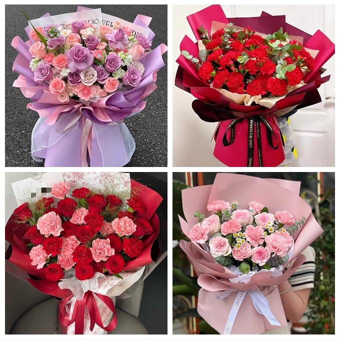 送重庆市万州区五桥街陈家坝同城花店康乃馨百合鲜花束送长辈生日