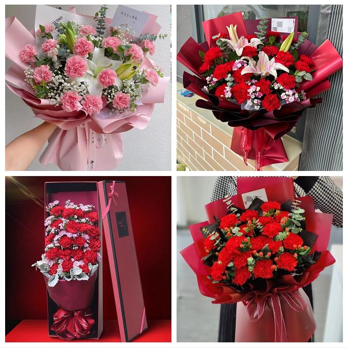 南通市如东启东如皋市海门市同城鲜花店配送教师节康乃馨百合花束