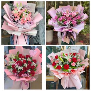 百色市右江区田阳田东平果县同城鲜花店订玫瑰百合送女友老婆生日