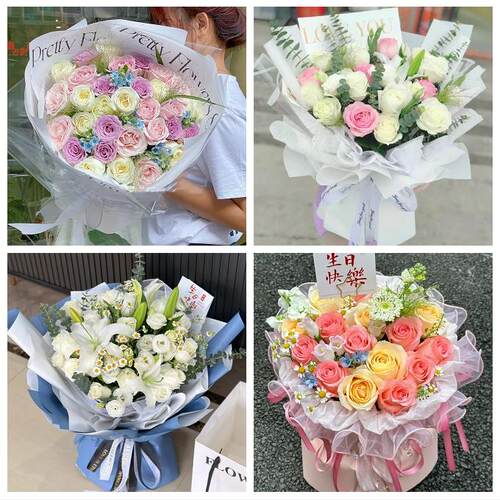 送宜宾市江安长宁县高县珙县同城鲜花店玫瑰向日葵绣球送朋友生日