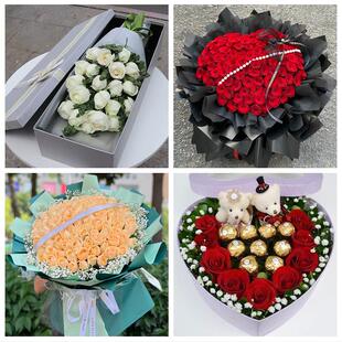 南阳市唐河新野桐柏县邓州市同城鲜花店情人节送老婆玫瑰表白女友