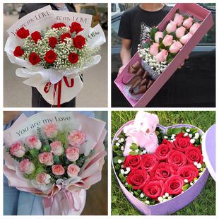 山西大同广灵县灵丘浑源左云县鲜花店同城配送女朋友情人节红玫瑰