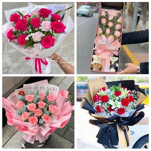 长春市南关宽城朝阳区二道区同城鲜花店女神节玫瑰花束送老婆女友
