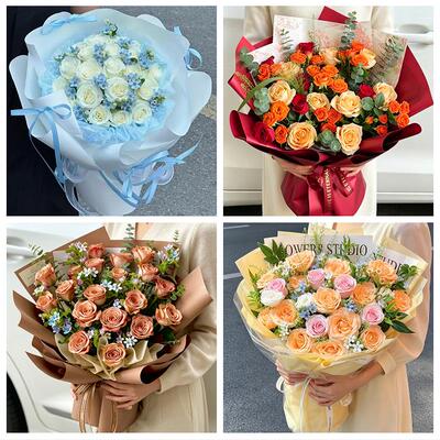 广东梅州五华平远蕉岭县兴宁市同城鲜花店七夕玫瑰花束送女友老婆
