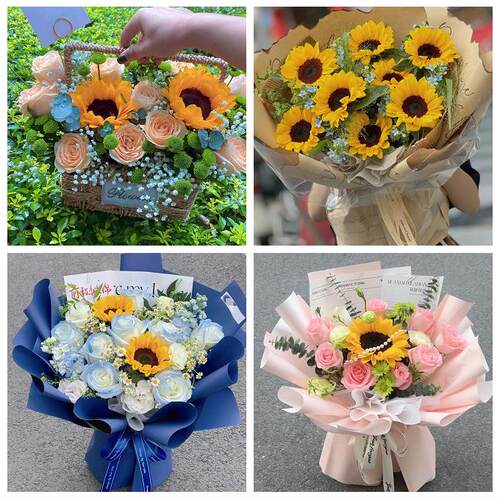 河北保定市涞水县阜平县徐水区同城鲜花店学生高考向日葵玫瑰花束