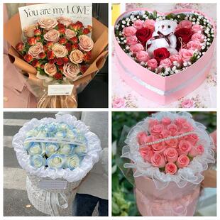 北京大兴区亦庄黄村旧宫瀛海同城鲜花店情人节玫瑰花束礼盒送女友