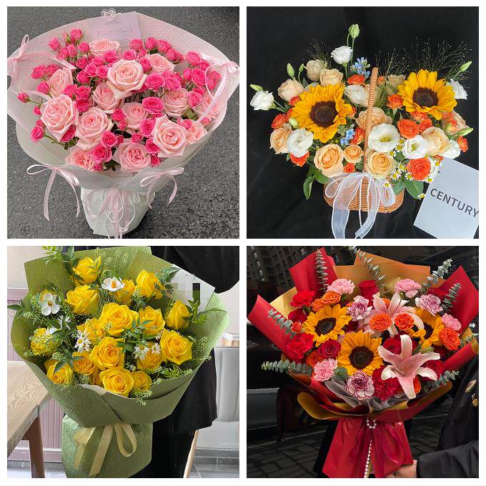 向日葵玫瑰混搭花束送朋友铜陵市铜官义安区郊区枞阳县同城鲜花店