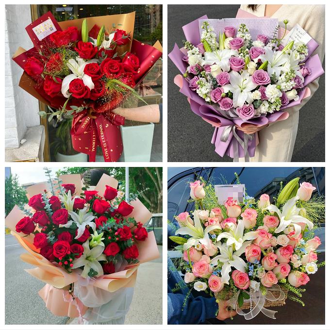 苏州市张家港市昆山市太仓市同城鲜花店玫瑰百合花束送老婆女朋友