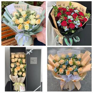 上海长宁区华阳路江苏路新华路同城鲜花店圣诞平安夜玫瑰花束礼盒