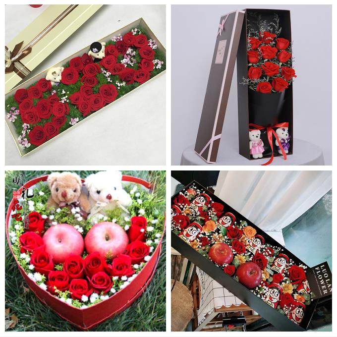 送昆明市宜良县石林县嵩明县同城鲜花店送女朋友闺蜜圣诞玫瑰礼盒
