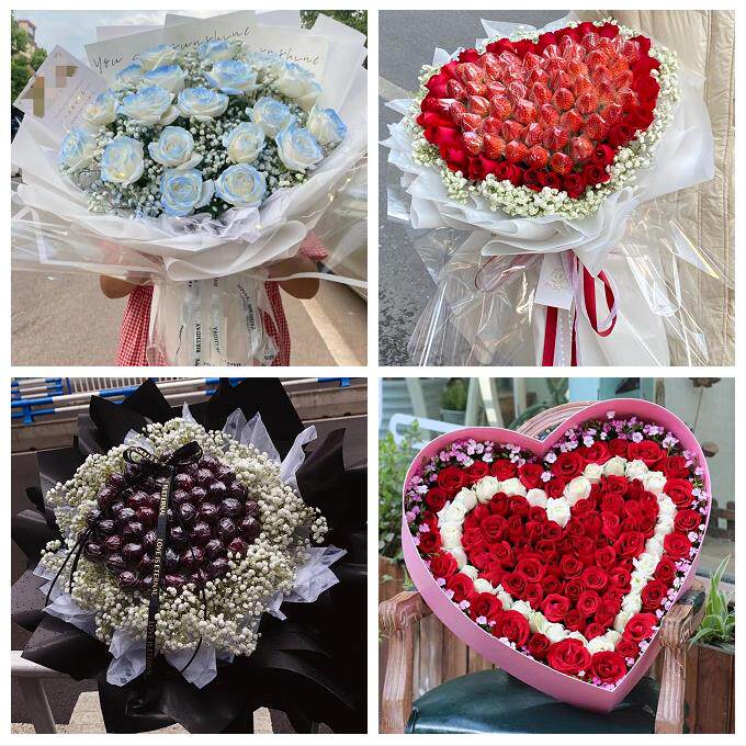 山西晋中祁县平遥灵石县介休市鲜花店同城配送女朋友草莓玫瑰花束