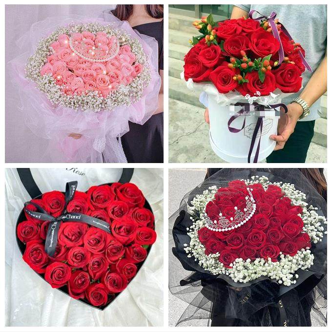 陕西咸阳市淳化县武功县兴平市鲜花店同城配送女朋友草莓玫瑰花束