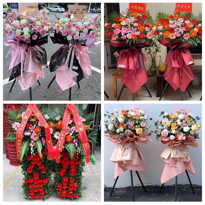 送武汉市江夏区黄陂区新洲区鲜花店同城配送大麦开业花篮公司乔迁