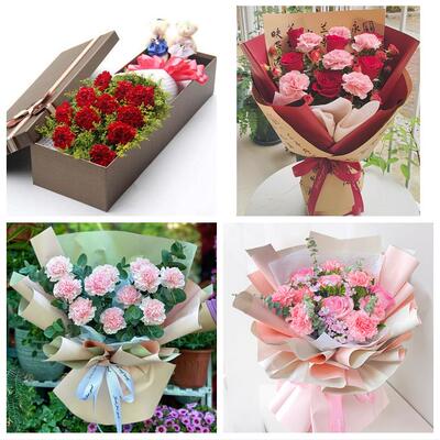 运城稷山新绛垣曲县绛县夏县同城鲜花店38节康乃馨百合花束送长辈