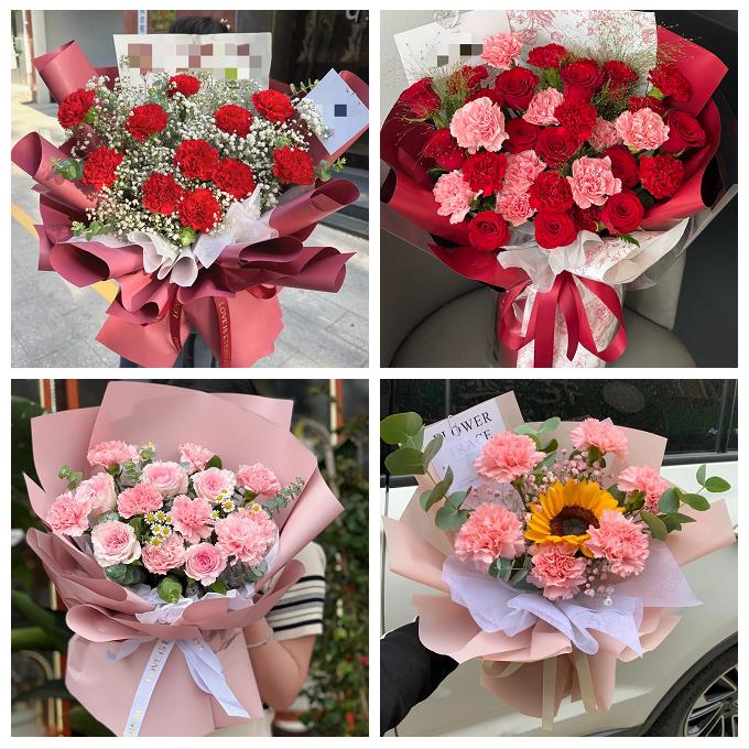 唐山市路南路北古冶区开平区同城花店康乃馨百合鲜花束送长辈生日