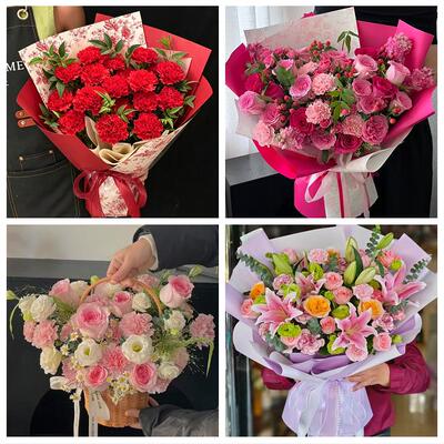 延安安塞区志丹吴起甘泉富县同城鲜花店配送母亲节康乃馨百合花束