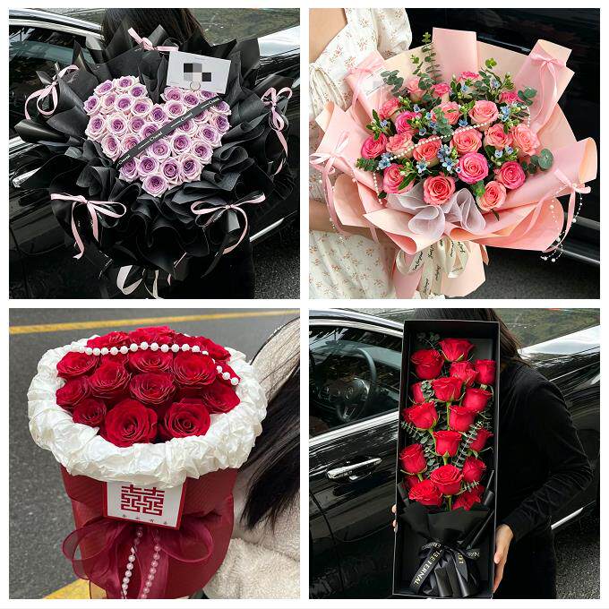 520玫瑰花束礼盒送女友广东湛江市廉江市雷州市吴川市同城鲜花店